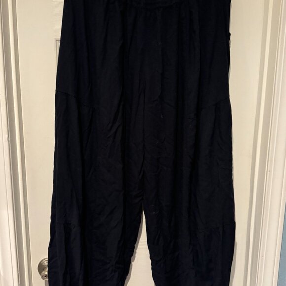 GUC PLUS SIZE LOTUS TRADERS CLOTHING 3XL/4XL LOOSE DRAWSTRING HAREM PANTS BLACK - Picture 2 of 2